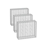 NEU 3er-Set Gabionenkörbe 100 x 30 x 30 cm silber