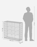 NEU 3er-Set Gabionenkörbe 100 x 30 x 30 cm silber
