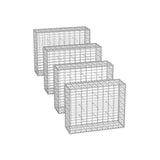 NEU 4er-Set Gabionenkörbe 100 x 80 x 30 cm silber