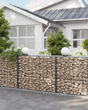 NEU 4er-Set Gabionenkörbe 100 x 80 x 30 cm silber