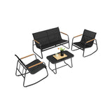 NEU Gartenmöbel Set 2 Schaukelstühle Tisch