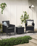 NEU Set Gartenmöbel 2 Stühle + Tisch schwarz