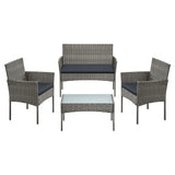 NEU Gartenmöbel Set Polyrattan grau
