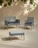 NEU Gartenmöbel Set Polyrattan grau