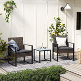 NEU Gartenmöbel-Set in Rattanoptik 3-teilig schwarz-beige