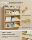 NEU Kinder-Wandregal mit 4 Ebenen naturfarben