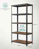 NEU Standregal mit 5 Ablagen in Industrie-Design 200 x 120 x 60 cm blau
