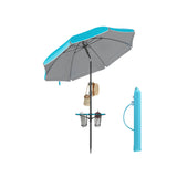 NEU Sonnenschirm UPF 50+ beidseitig um 30° knickbar ohne Ständer blau