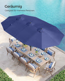 NEU Doppelsonnenschirm 460 x 270 cm UV-Schutz bis UPF 50+ grau