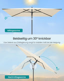 NEU Sonnenschirm 232 x 149 cm mit hohem UV-Schutz beige
