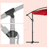 NEU Sonnenschirm 300 cm UPF 50+ Kurbel