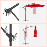 NEU Sonnenschirm 300 cm UPF 50+ Kurbel