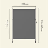 NEU Senkrechtmarkise höhenverstellbar 200 x (220-300) cm anthrazitgrau