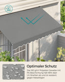 NEU Balkonmarkise mit höhenverstellbarer Handkurbel 250 x 120 cm grau