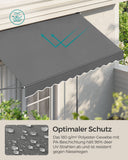 NEU Balkonmarkise mit höhenverstellbarer Handkurbel 300 x 120 cm beige