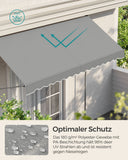 NEU Balkonmarkise mit höhenverstellbarer Handkurbel 300 x 120 cm grau