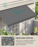 NEU Balkonmarkise mit höhenverstellbarer Handkurbel 300 x 120 cm anthrazit