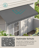 NEU Balkonmarkise mit höhenverstellbarer Handkurbel 350 x 120 cm anthrazit