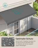 NEU Balkonmarkise mit höhenverstellbarer Handkurbel 400 x 120 cm anthrazit