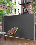 NEU Seitenmarkise ausziehbar 180 x 400 cm für Balkon rauchgrau