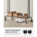 Neu Kleiderständer auf Rolle Schwarz