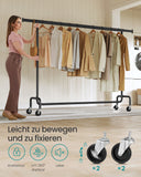 NEU Kleiderständer Rollen ausziehbar 110 kg silbern