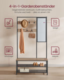 NEU Kleiderständer mit Haken und Spiegel Industrie-Stil 35 x 98 x 180 cm schwarz