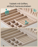 NEU Schmuckkästchen mit 2 Ebenen 17 x 20,5 x 9,5 cm  cremeweiß