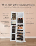 NEU Schmuckschrank LED Spiegel abschließbar weiß