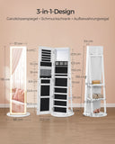 NEU Schmuckschrank LED Spiegel abschließbar weiß