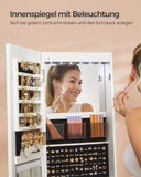 NEU Schmuckschrank LED Spiegel abschließbar weiß