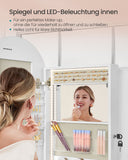 NEU Schmuckschrank mit LED-Beleuchtung und Innenspiegel 10 x 42 x 108 cm