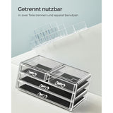 Kosmetik-Organizer mit 4 Schubladen und 11 Fächern Transparent