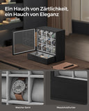 NEU Uhrenbox 12 Fächer mit Fenster ebenholzschwarz