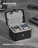 NEU Uhrenbox mit 2 Fächern grau