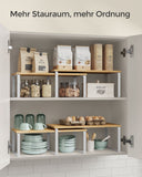 NEU 2er-Set Küchen-Organizer erweiterbar stapelbar wolkenweiß-naturbeige