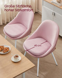 NEU 2er-Set Küchenstuhl mit Kissen pastellrosa-wolkenweiß