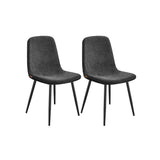 NEU 2er Set Esszimmerstuhl aus Chenille schiefergrau