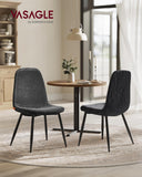 NEU 2er Set Esszimmerstuhl aus Chenille schiefergrau
