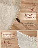 NEU 4er Set Esszimmerstuhl aus Chenille-Gewebe cremeweiß