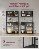 NEU Küchenregal mit Steckdosen und Stoffschublade 40 x 100 x 180,4 cm schwar
