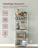 NEU Standregal mit Steckdosen 14 Haken walnussbraun weiß
