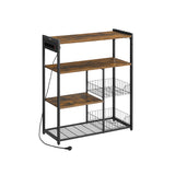 NEU Küchenregal mit Steckdosen 35 x 80 x 93,5 cm vintagebraun-tintenschwarz