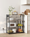 NEU Küchenregal mit Steckdosen greige meliert 35 x 80 x 93,5 cm tintenschwarz
