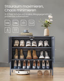 NEU Schuhschrank Landhausstil 35 x 80 x 70 cm schiefergrau