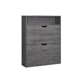 NEU Schuhschrank 2 Klappen verstellbare Trennwand