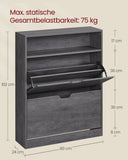 NEU Schuhschrank 2 Klappen verstellbare Trennwand