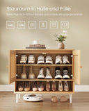 NEU Schuhschrank 3 Ebenen Rattan eichenbeige
