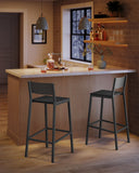 NEU 2er-Set Industrie-Design Barhocker Anthrazit und Schwarz