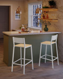 NEU 2er-Set Industrie-Design Barhocker beigeweiß